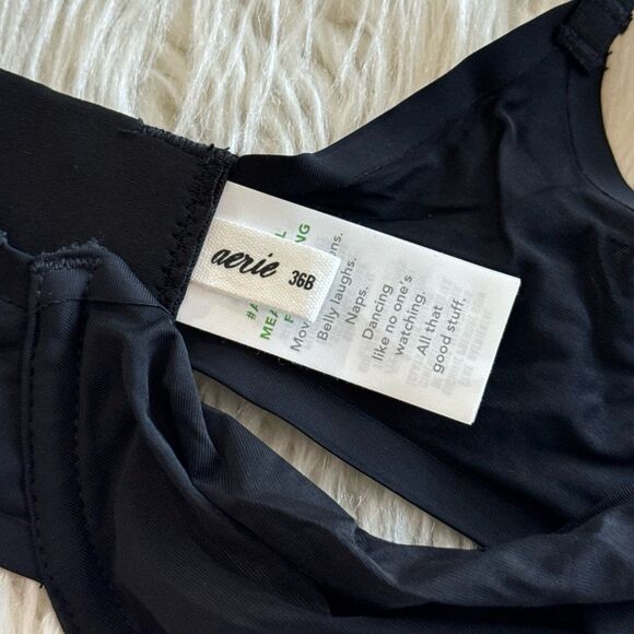 Aerie Smoothez Mesh Full Coverage Unlined Bra Black Size 36B - Picture 7 of 7